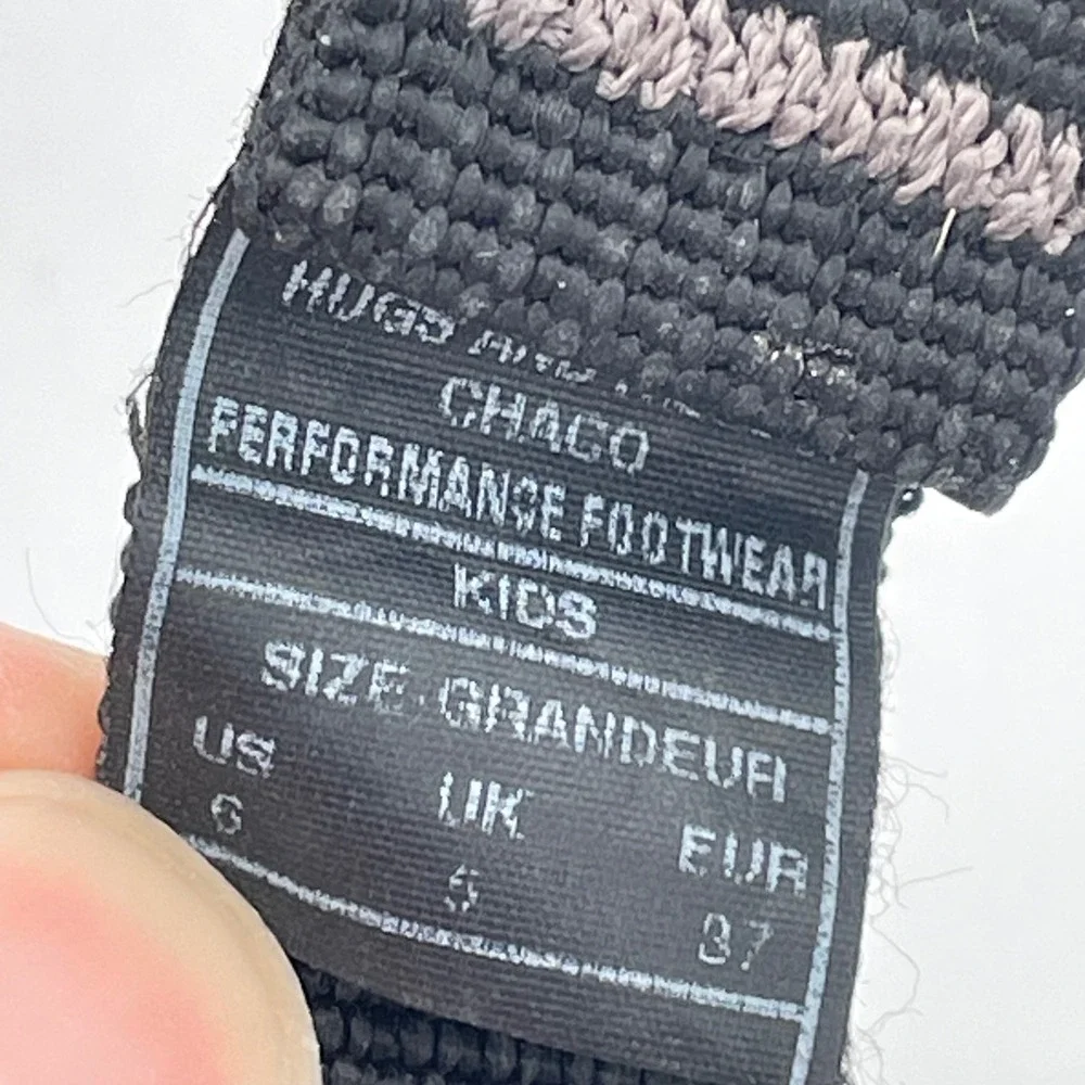 Chaco Z/1 Ecotread Sandals Boys Size 6 Black Pattern Excellent Strappy Sport